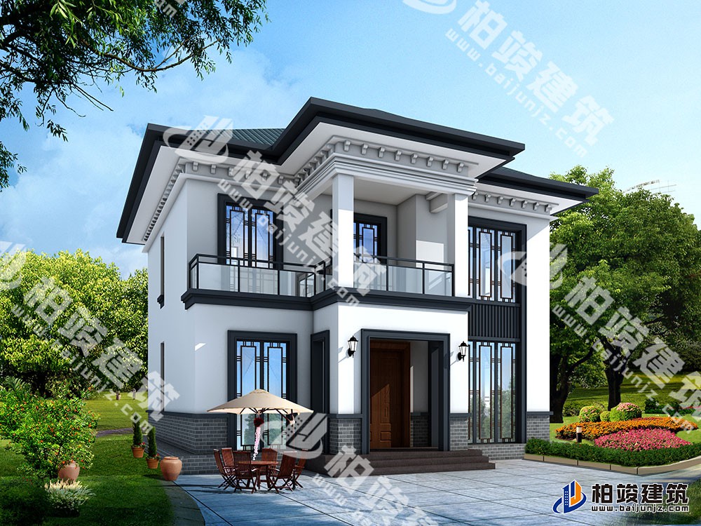新款農村自建二層別墅設計圖，新中式風格，戶型布局實用
