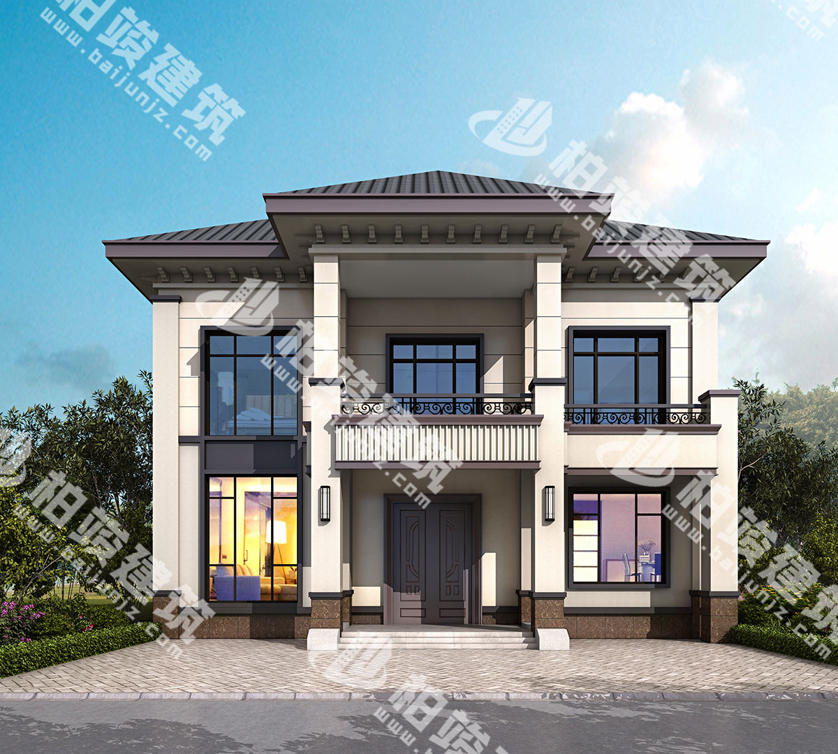 造價(jià)26萬(wàn)，帶柴火房的二層簡(jiǎn)歐風(fēng)農(nóng)村自建房設(shè)計(jì)圖