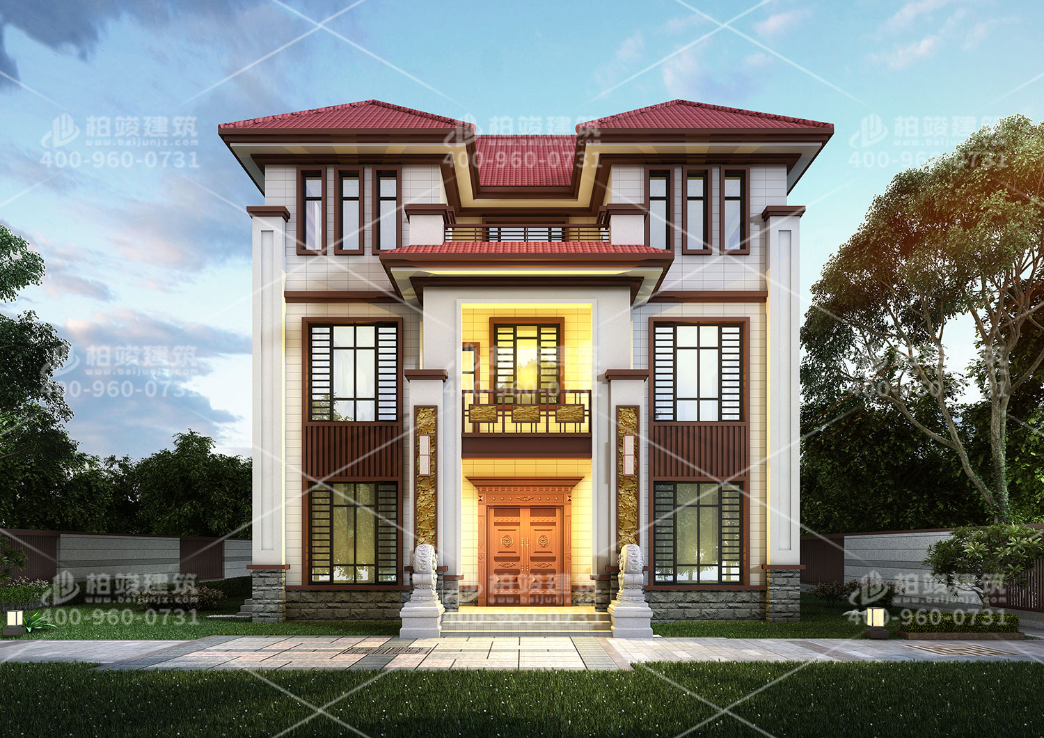 農村房屋設計效果圖大全，樸實自建房。