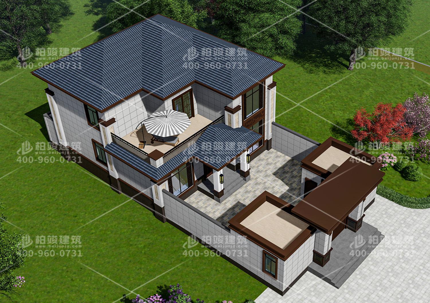 農(nóng)村房子設(shè)計圖紙，帶院子別墅設(shè)計