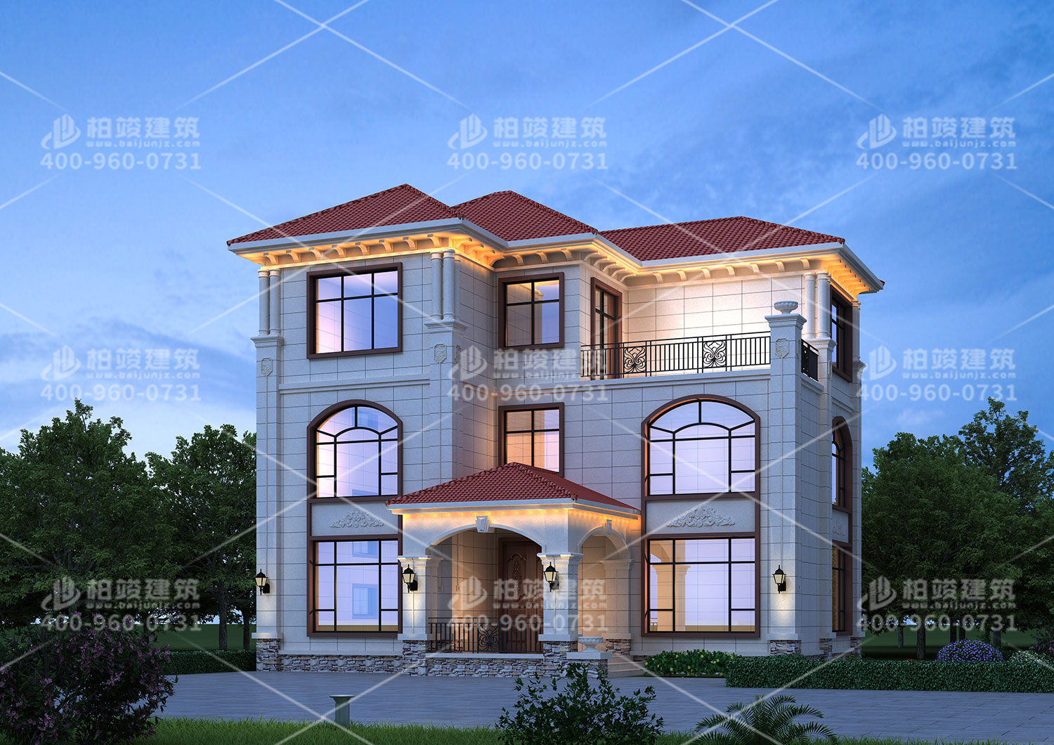 雙拼別墅設(shè)計(jì)圖，兩兄弟住的近感情更好。