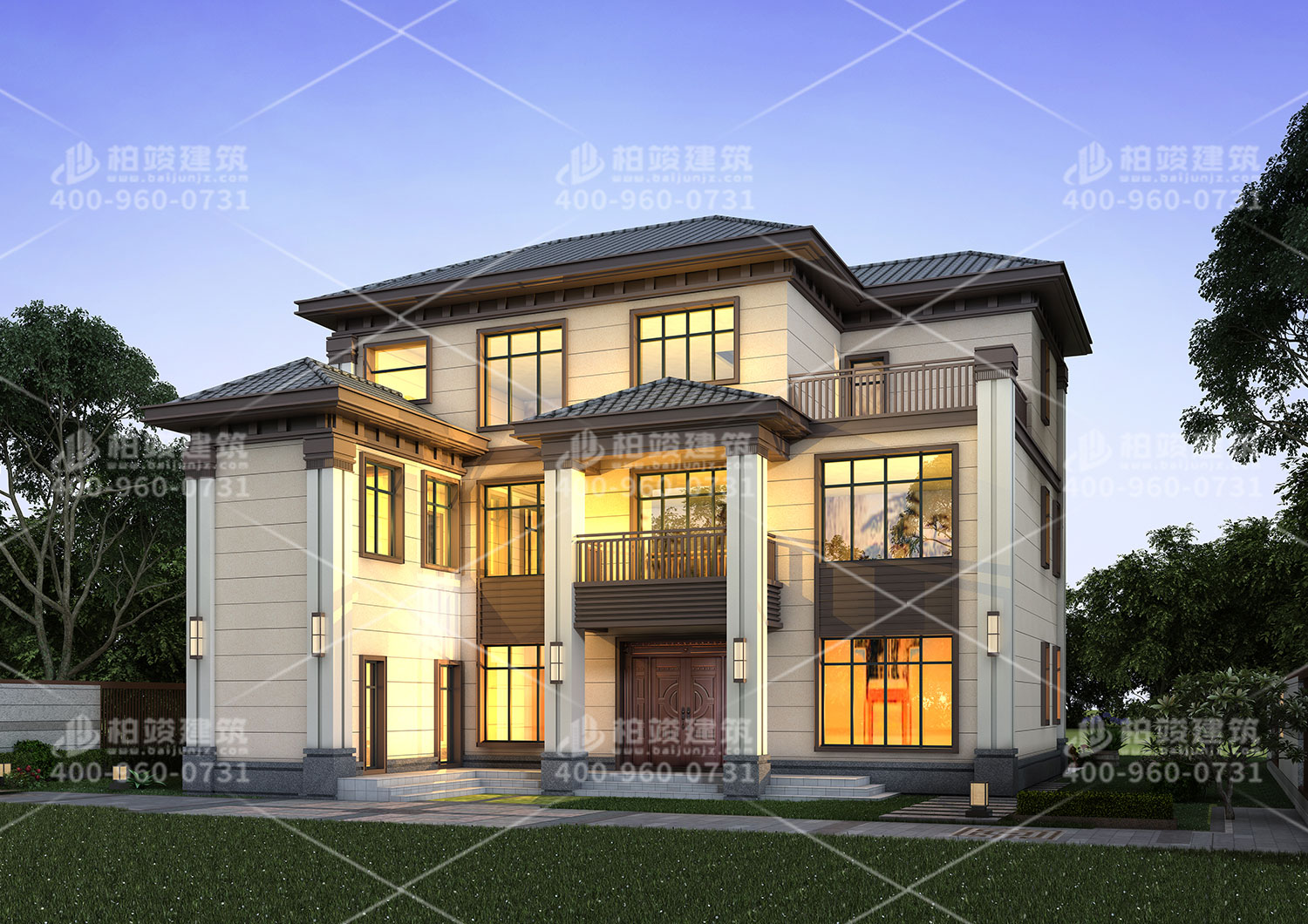 三層農(nóng)村自建房設(shè)計(jì)圖，帶特色的外觀讓人喜愛。