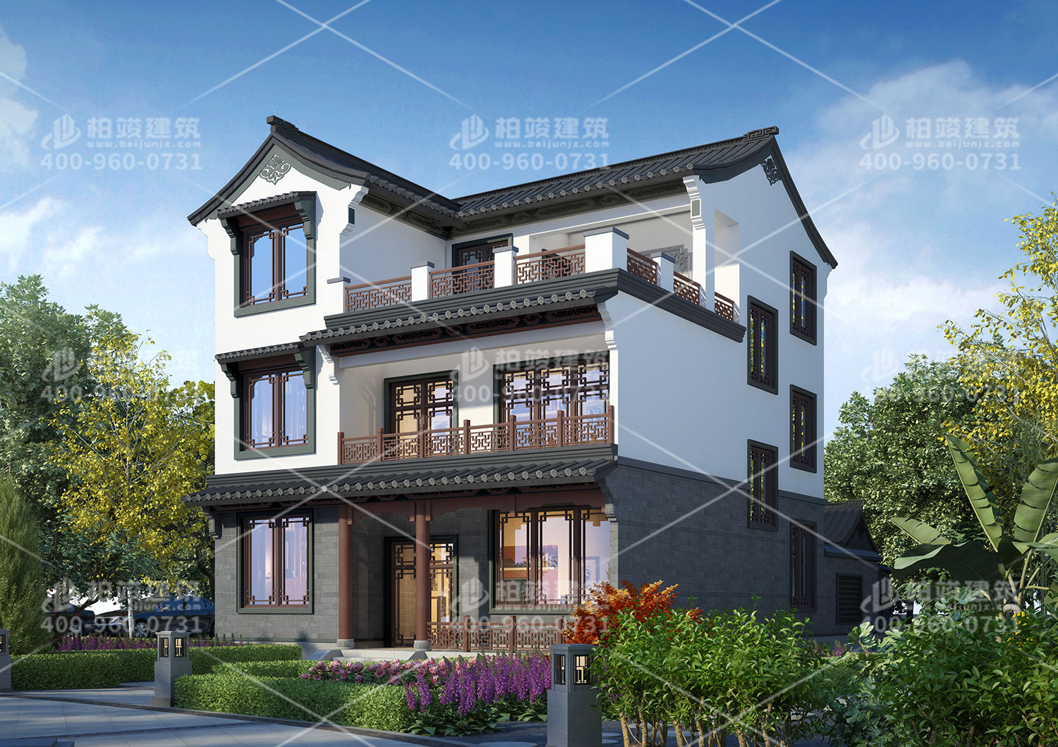 房屋設(shè)計(jì)圖，帶院子美觀大方。