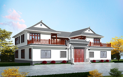 二層中式房屋設(shè)計(jì)，溫馨家園。