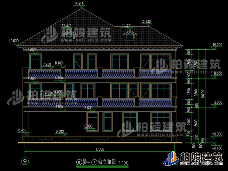 2019新農(nóng)村歐式別墅設(shè)計(jì)圖，三層自建房大氣漂亮別墅BZ368-簡歐風(fēng)格