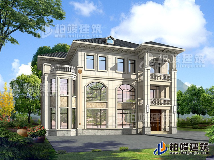 2019新農(nóng)村歐式別墅設(shè)計(jì)圖，三層自建房大氣漂亮別墅BZ368-簡歐風(fēng)格