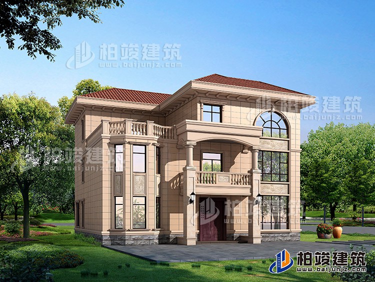 農(nóng)村三層樓房設計圖及效果圖，復式框架結(jié)構(gòu)BZ378-簡歐風格
