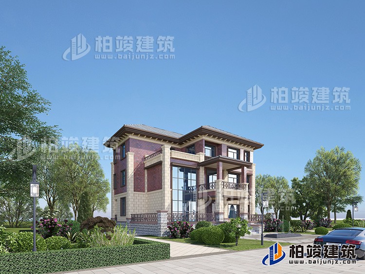 三層復(fù)式別墅設(shè)計方案圖，戶型合理、造價35萬BZ382-簡歐風(fēng)格