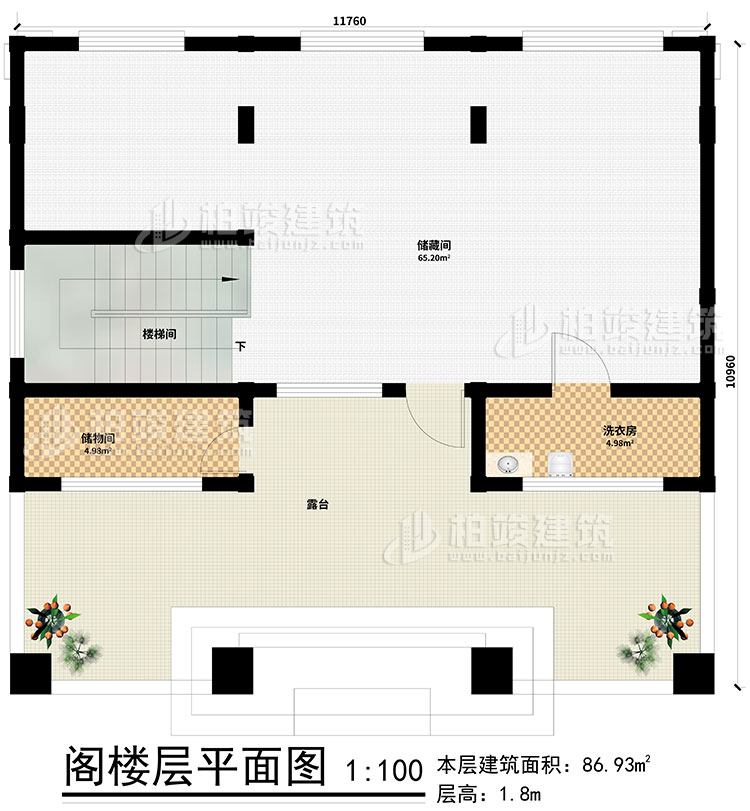 閣樓：2儲物間、樓梯間、洗衣房、露臺